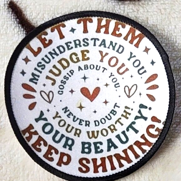 Let Them Sublimation DYI Fabric Hat Patch Glue Iron On Sew Hat Patch - Picture 1 of 5